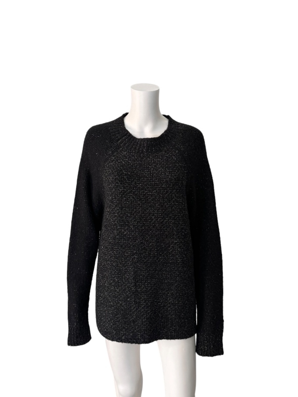 $425 Vince Black & Grey Knit Cashmere Crewneck Sweater Size XL